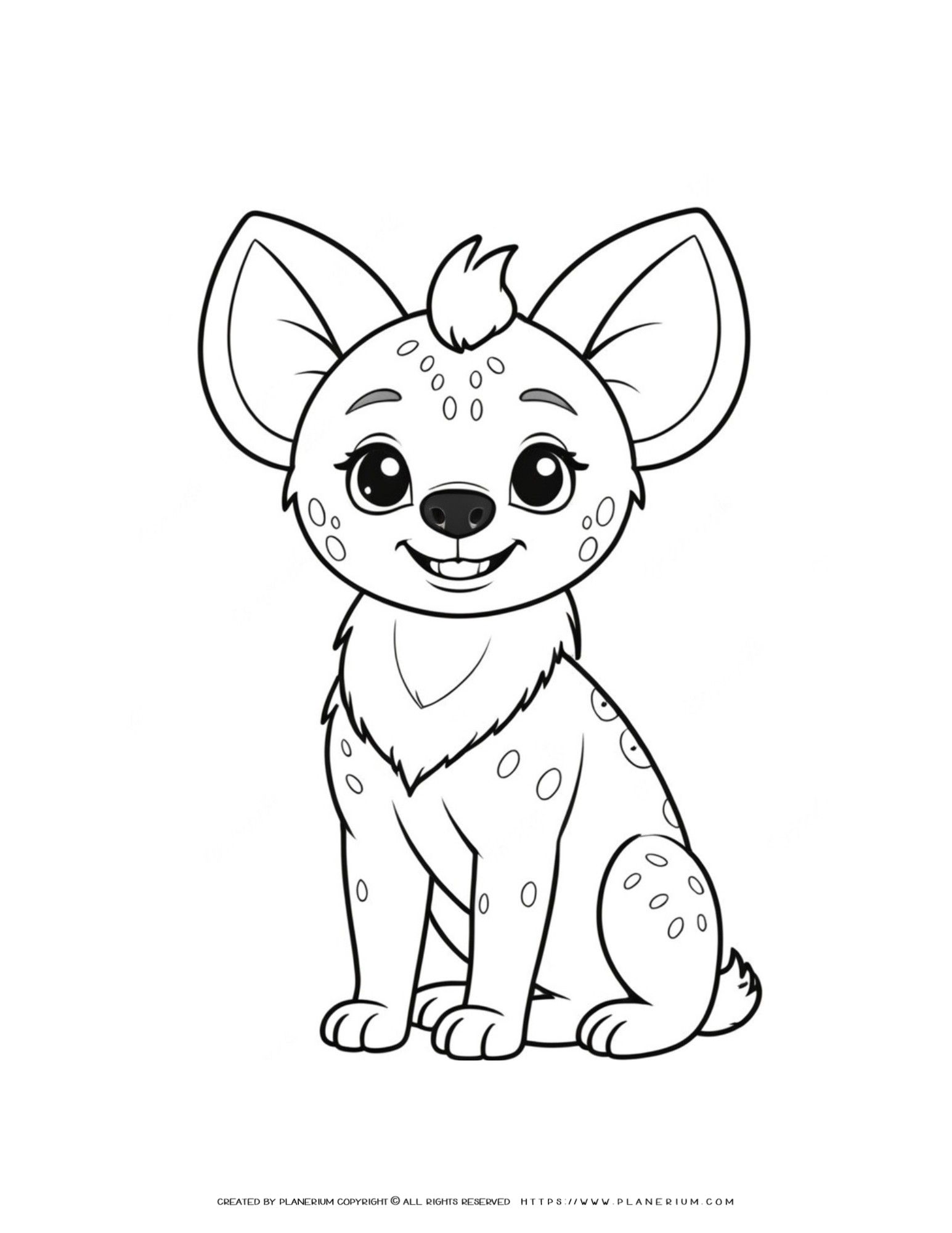 Happy Hyena Coloring Page for Kids - Fun and Playful Activity for Children