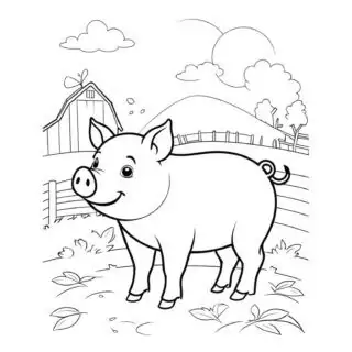 cute-pig-side-view-in-the-farm-coloring-page-for-kids