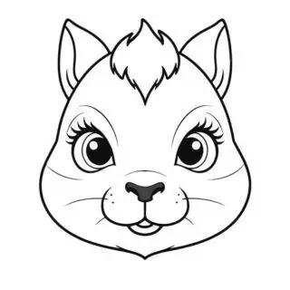 cute-squirrel-face-outlines-coloring-page