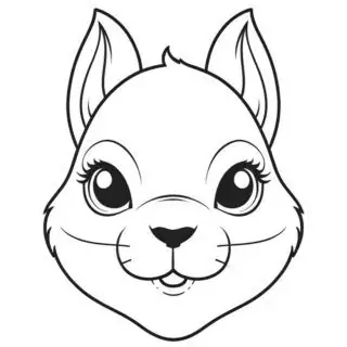 cute-squirrel-face-outlines-illustration-coloring-page