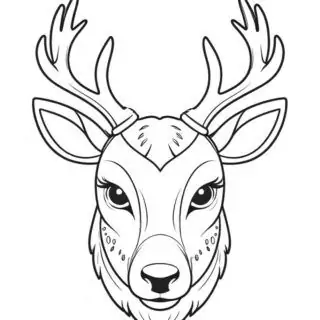 deer-head-front-view-animal-coloring-page