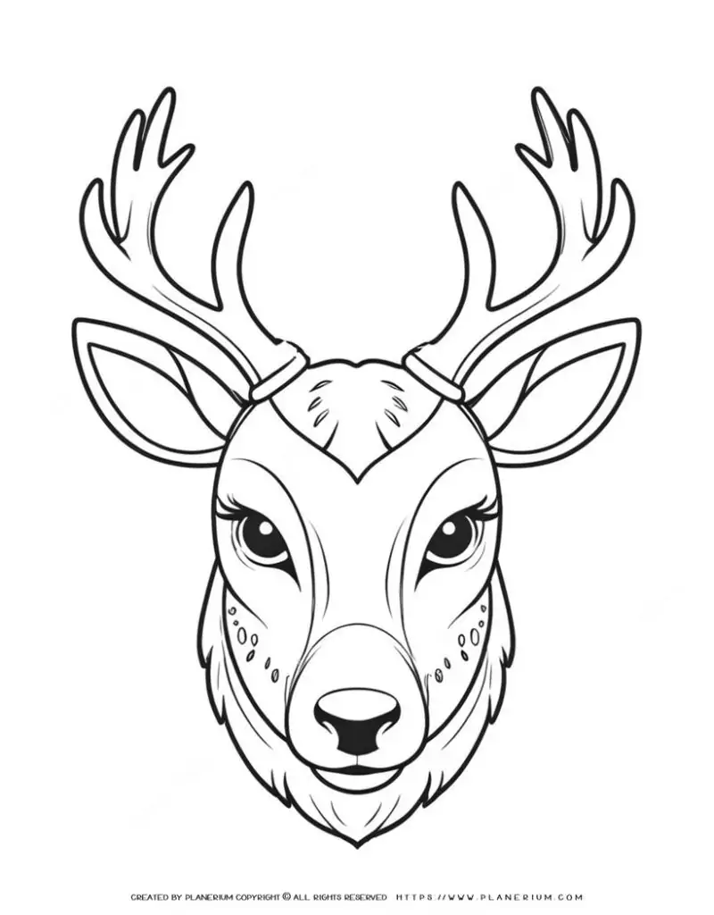 deer-head-front-view-animal-coloring-page