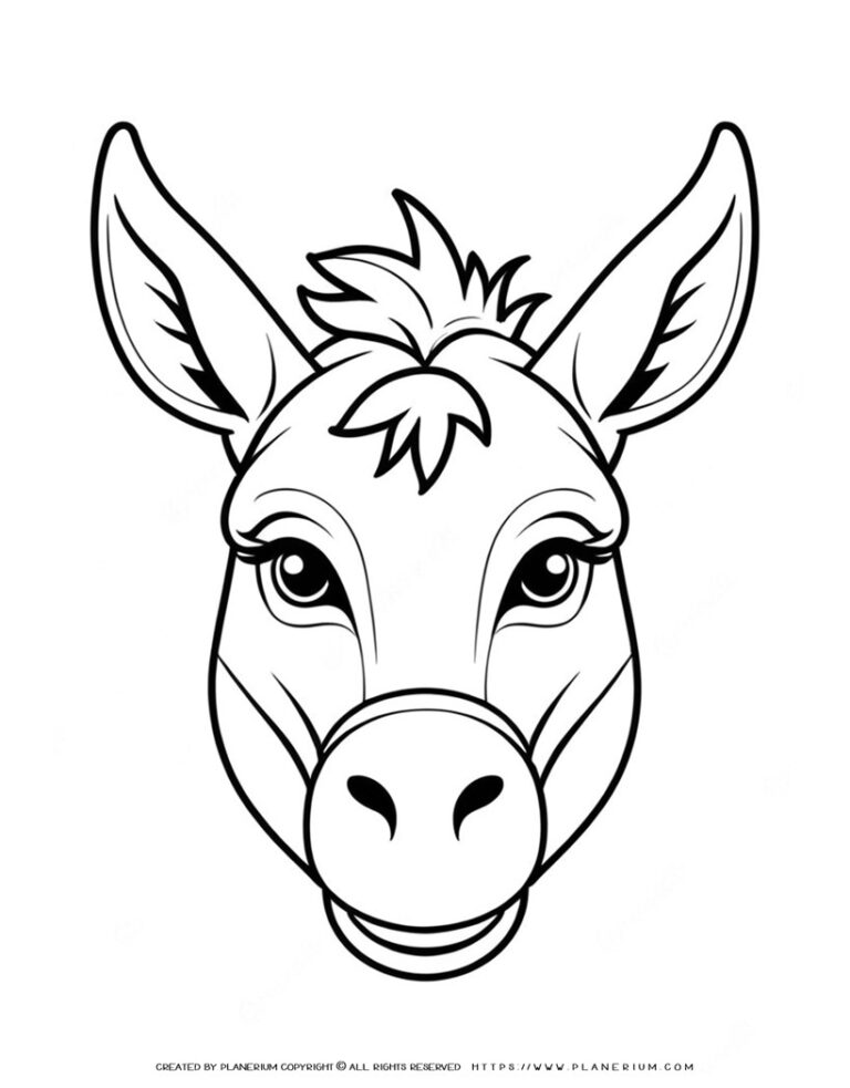 Engage Kids with Donkey Face Front View Coloring Page!