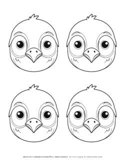 118-four-bird-face-outlines-illustration