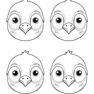 118-four-bird-face-outlines-illustration