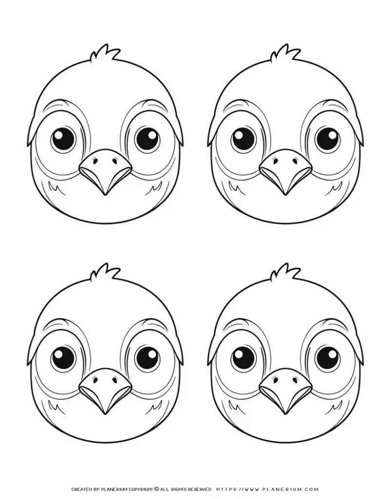 118-four-bird-face-outlines-illustration