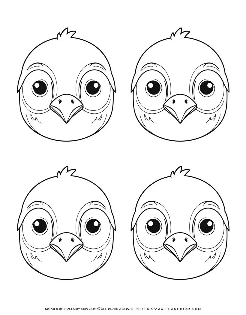 118-four-bird-face-outlines-illustration