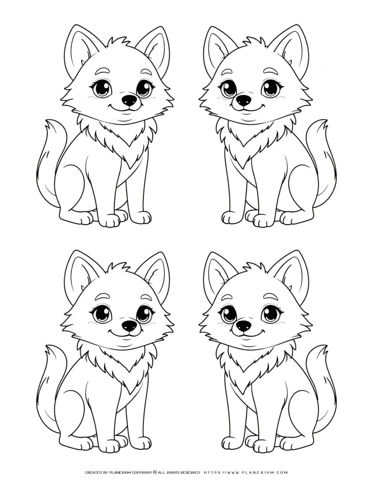 Cute Baby Wolf Coloring Pages For Kids - 4 Designs For Creative Fun!