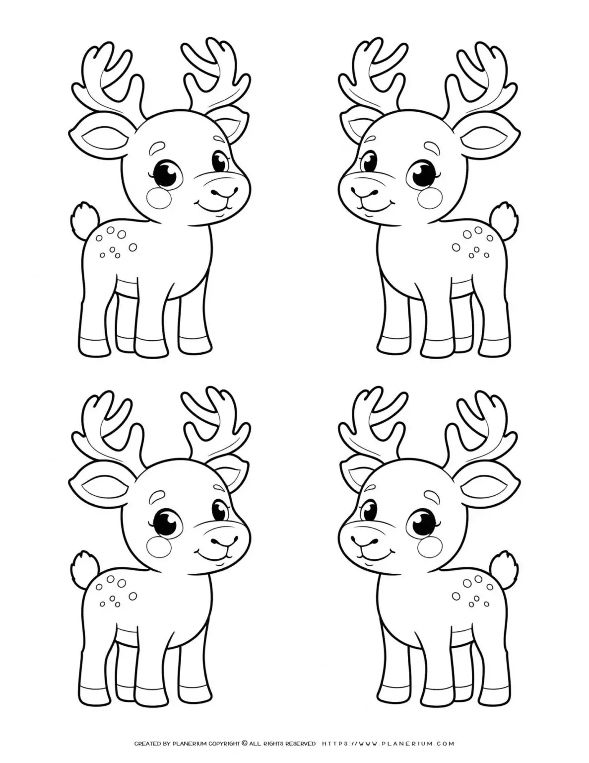four-cute-reindeer-outlines-coloring-page-for-kids