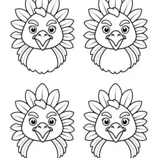 28-four-cute-turkey-outline-coloring-page-for-kids