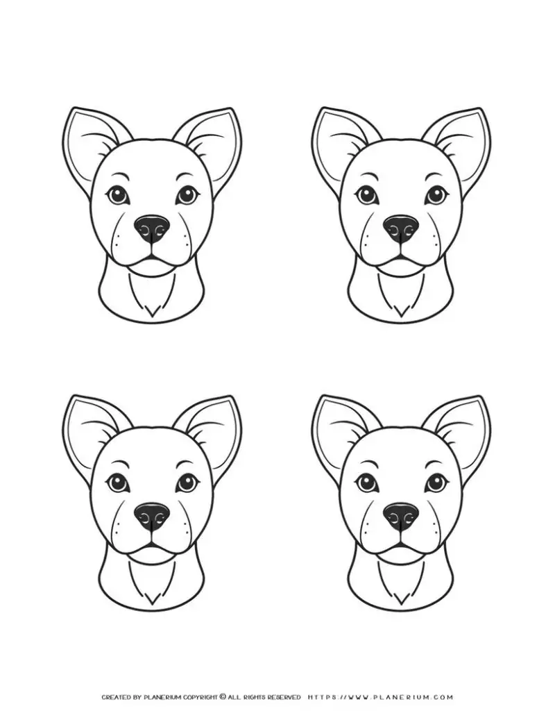 117-four-dogs-portrait-outlines-illustration