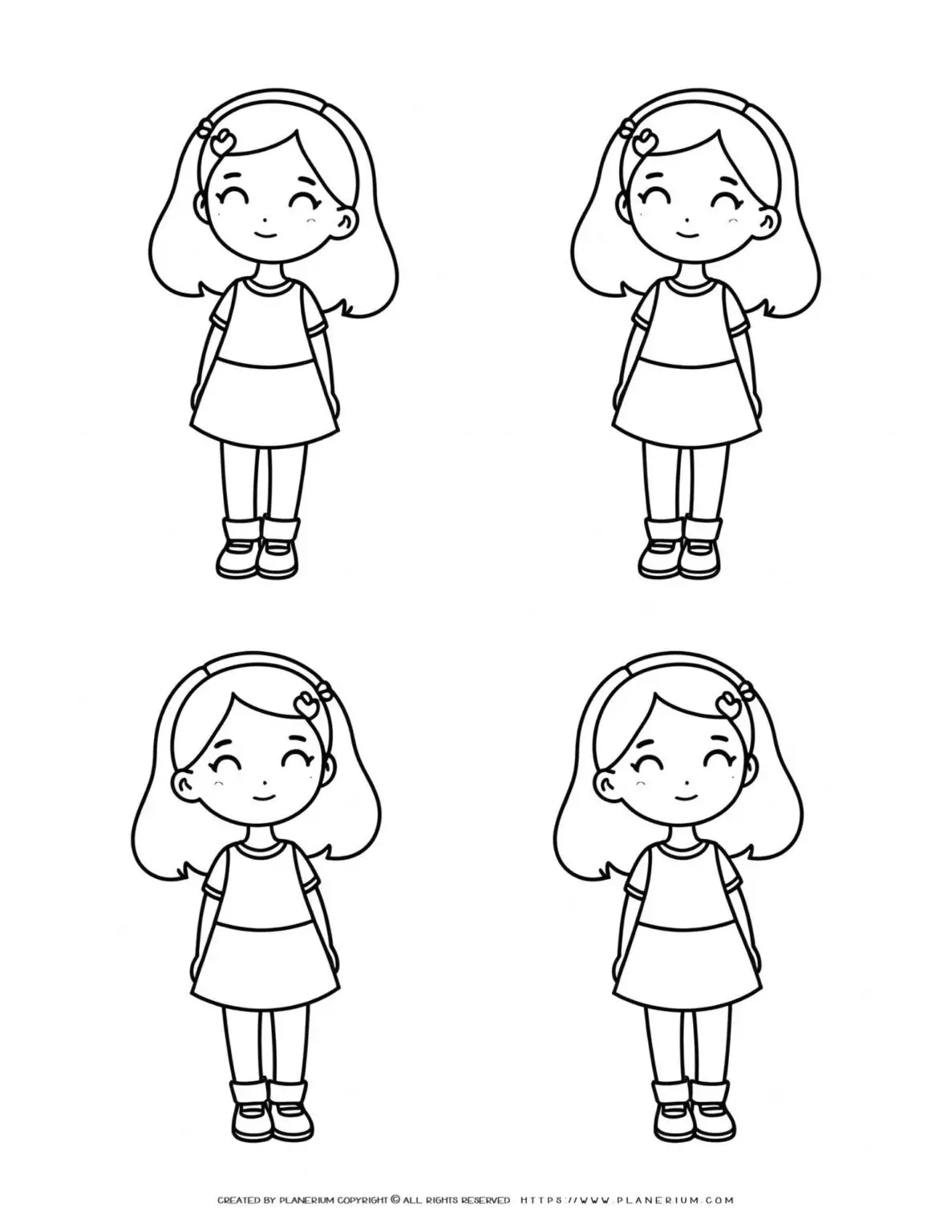 four-happy-girls-outlines