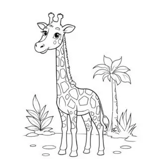 giraffe-illustration-comic-style-coloring-page-for-kids