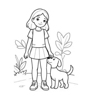 girl-and-little-dog-outside-coloring-page-for-kids