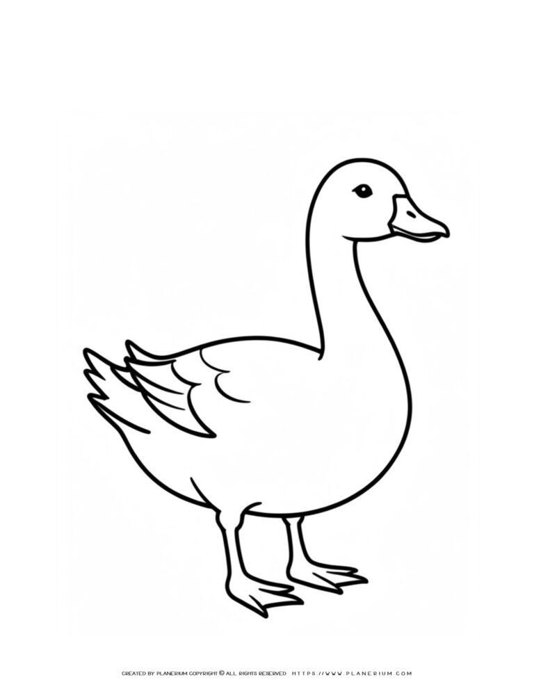 Colorful Goose Coloring Page for Kids - A Fun and Educational Activity ...