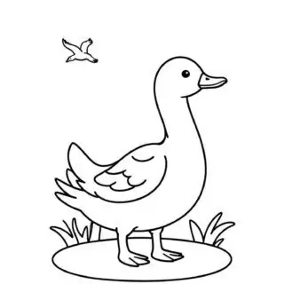 goose-simple-animal-coloring-page-for-kids