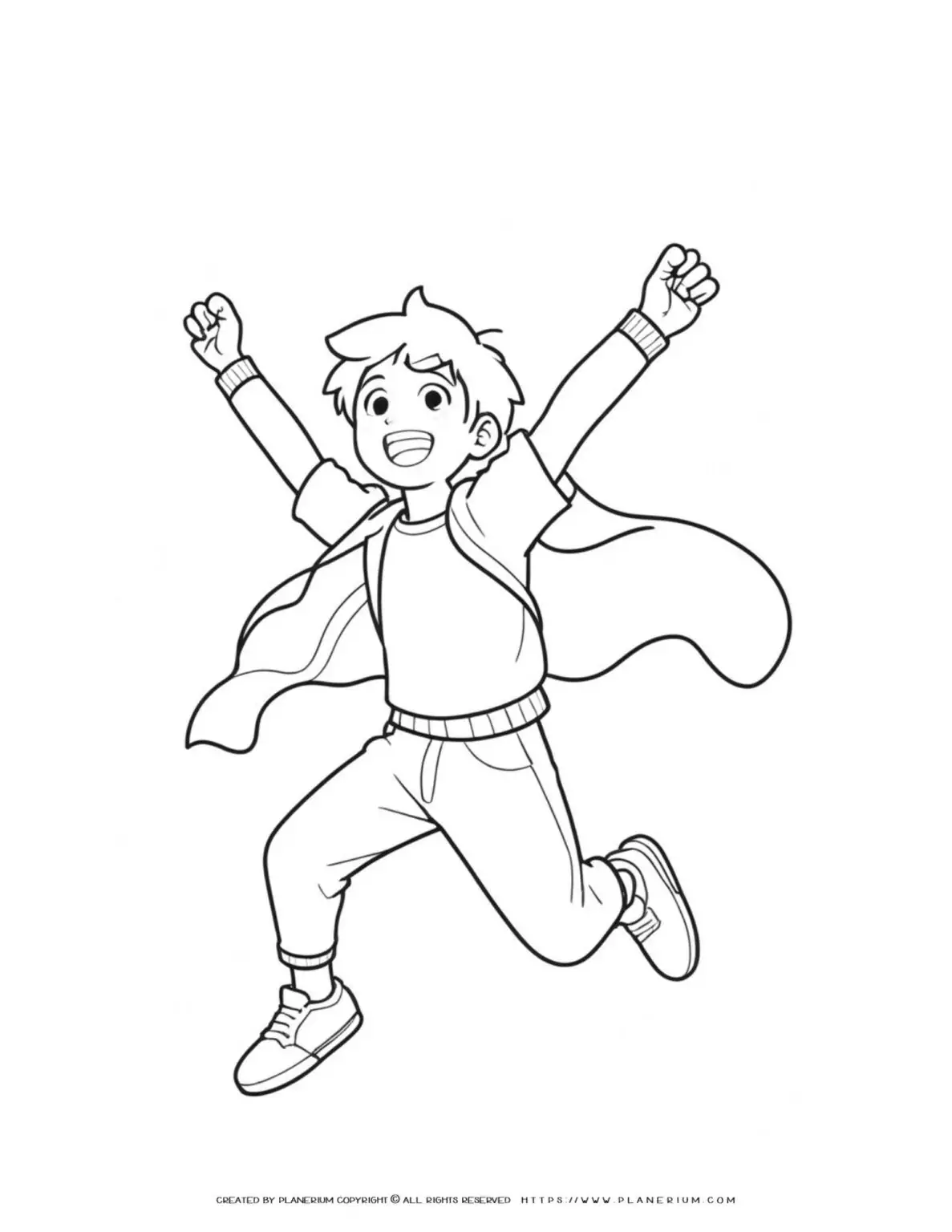 happy-boy-jumping-in-the-air-coloring-page