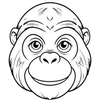 109-happy-gorila-monkey-face-front-view-illustration-coloring-page