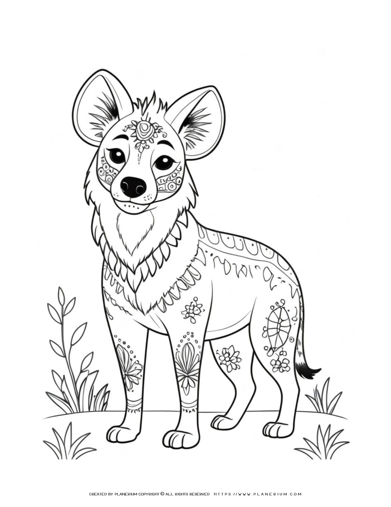 Hyena Nature Coloring Book: Relaxing Wildlife Designs for Art Therapy