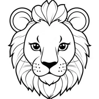 107-lion-portrait-front-view-illustration