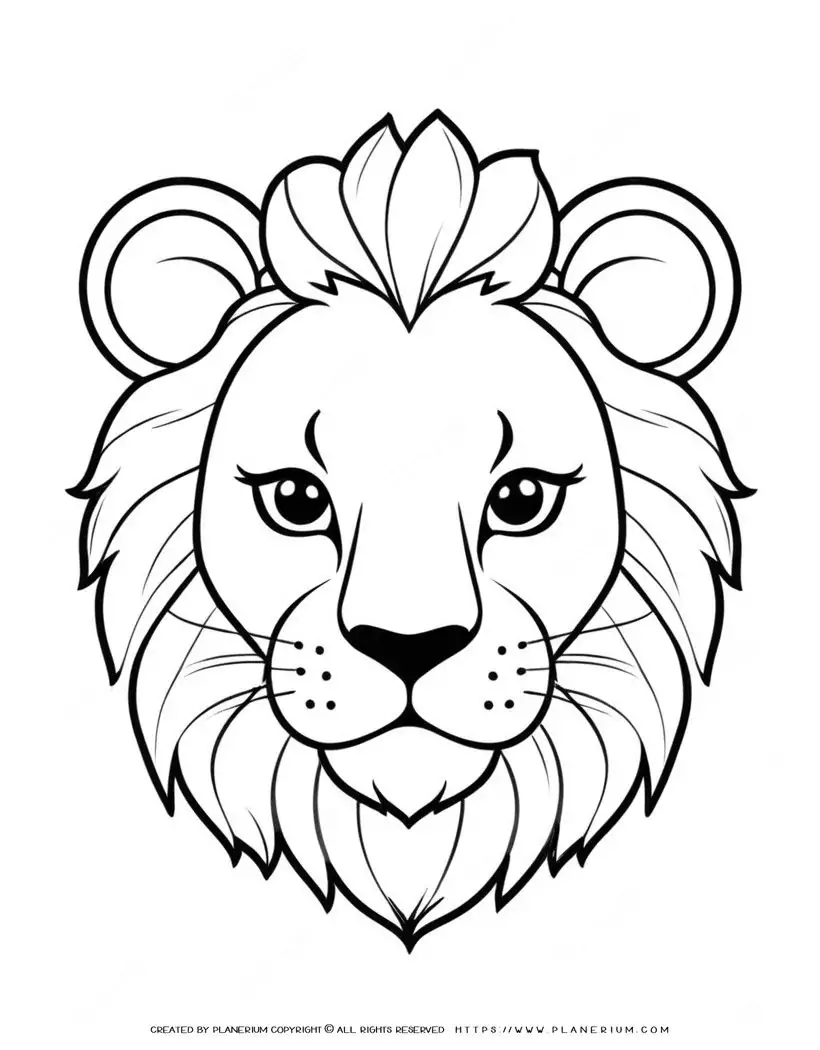 107-lion-portrait-front-view-illustration