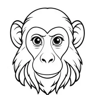 105-monkey-baboon-head-coloring-page
