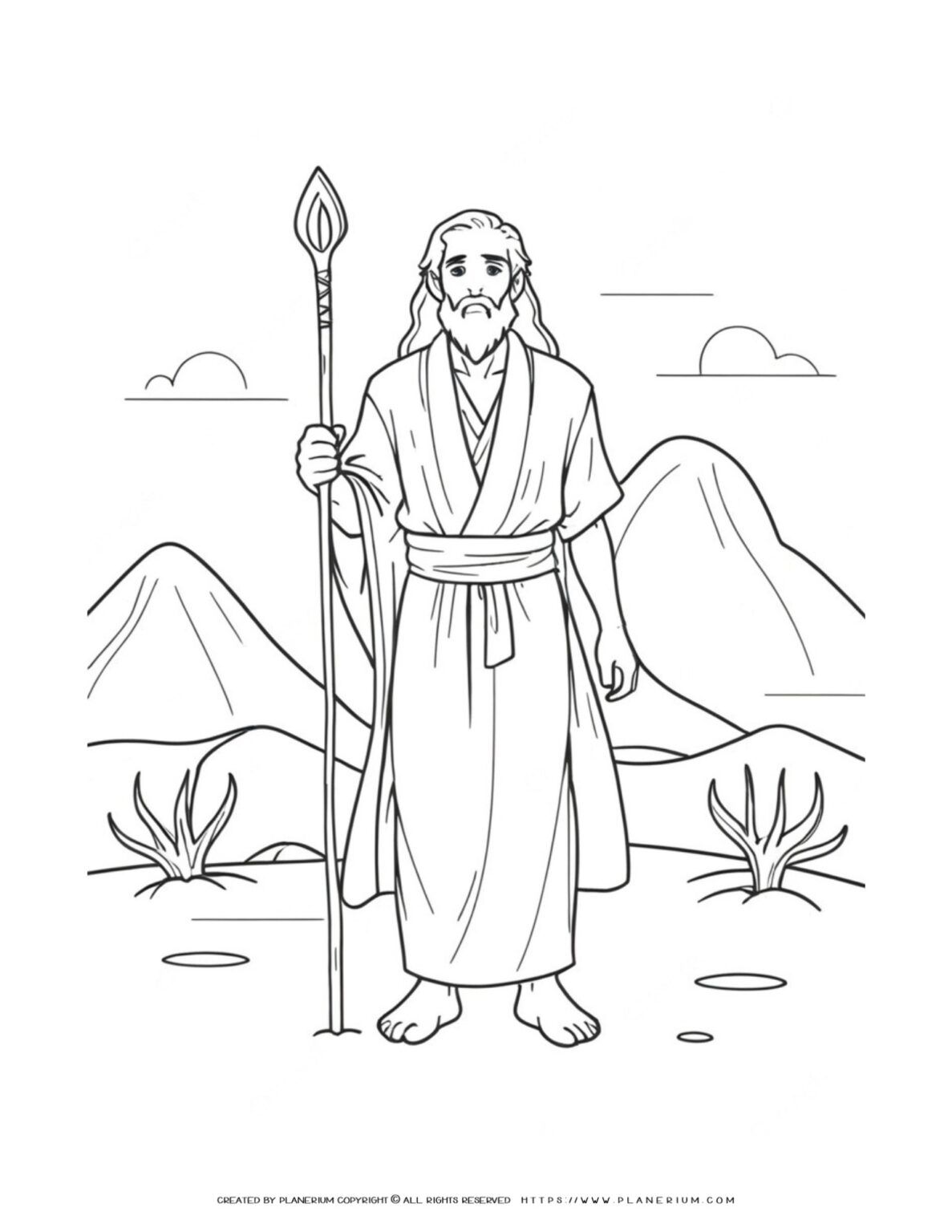 Moses Leading the Israelites Through the Desert Coloring Page