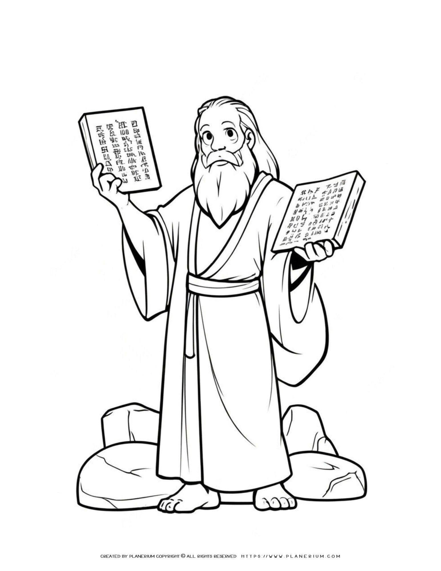 Fun Moses Coloring Page for Kids | Teach Ten Commandments