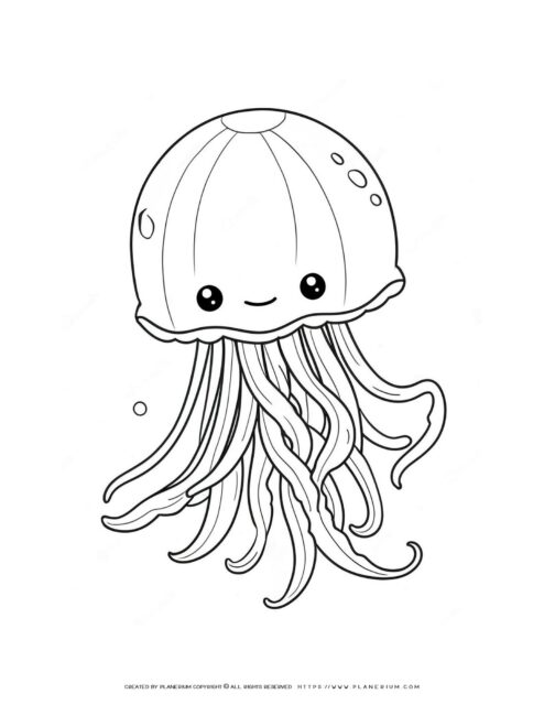 Boost Learning with Our Cute Cartoon Jellyfish Coloring Page