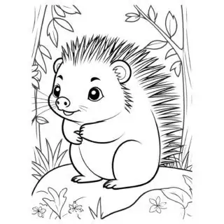 porcupine-in-the-forest-coloring-page
