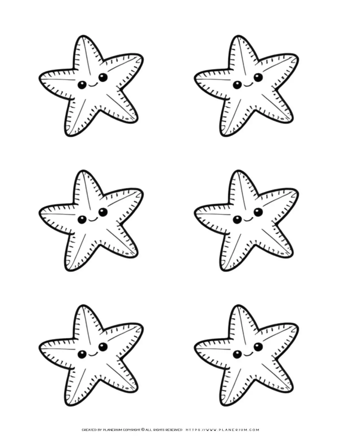 Six-smiling-starfish-illustrations-black-and-white