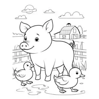 three-farm-animals-pig-and-ducks-coloring-page-for-kids