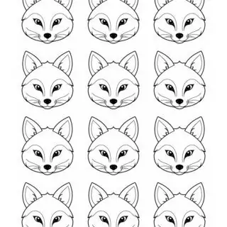 twelve-fox-face-outlines-illustration