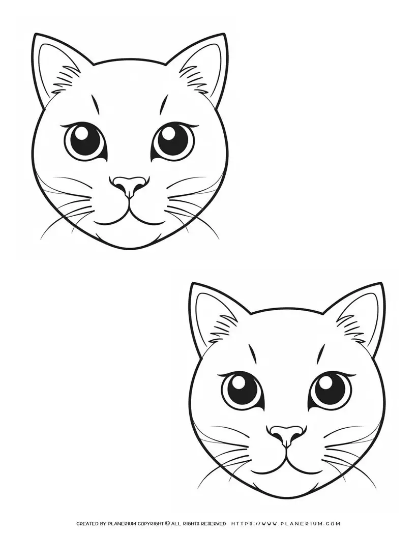 two-cat-head-outlines-illustration