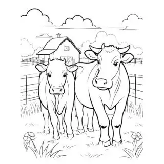 two-cows-mom-and-child-in-the-farm-animal-coloring-page