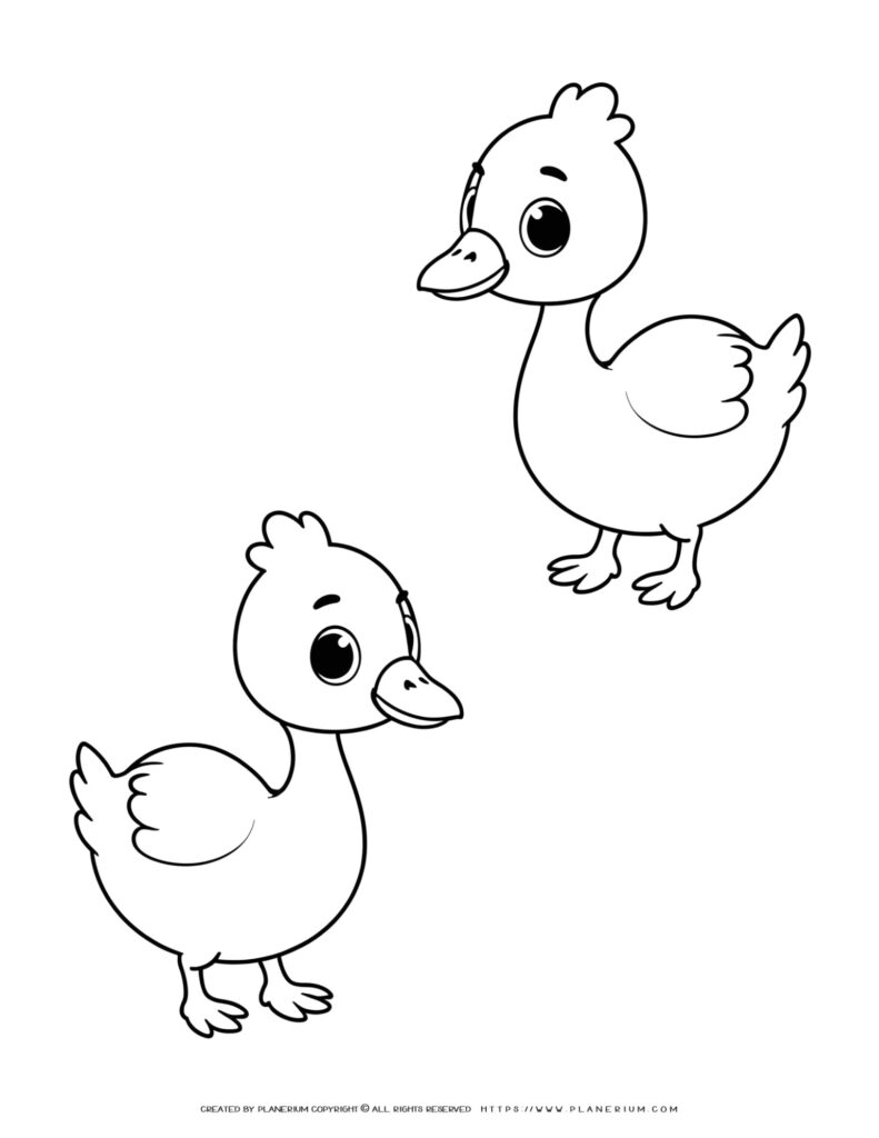 Cute baby goose outlines - ideal for decorating nurseries and crafting.