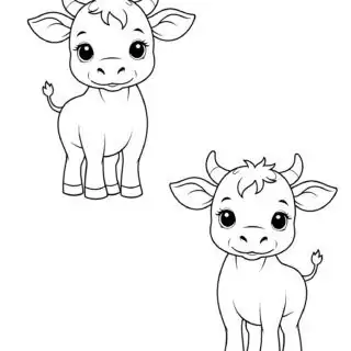 two-cute-cow-outlines