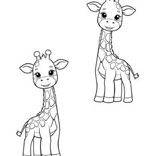 two-cute-giraffe-outline-coloring-page-for-kids