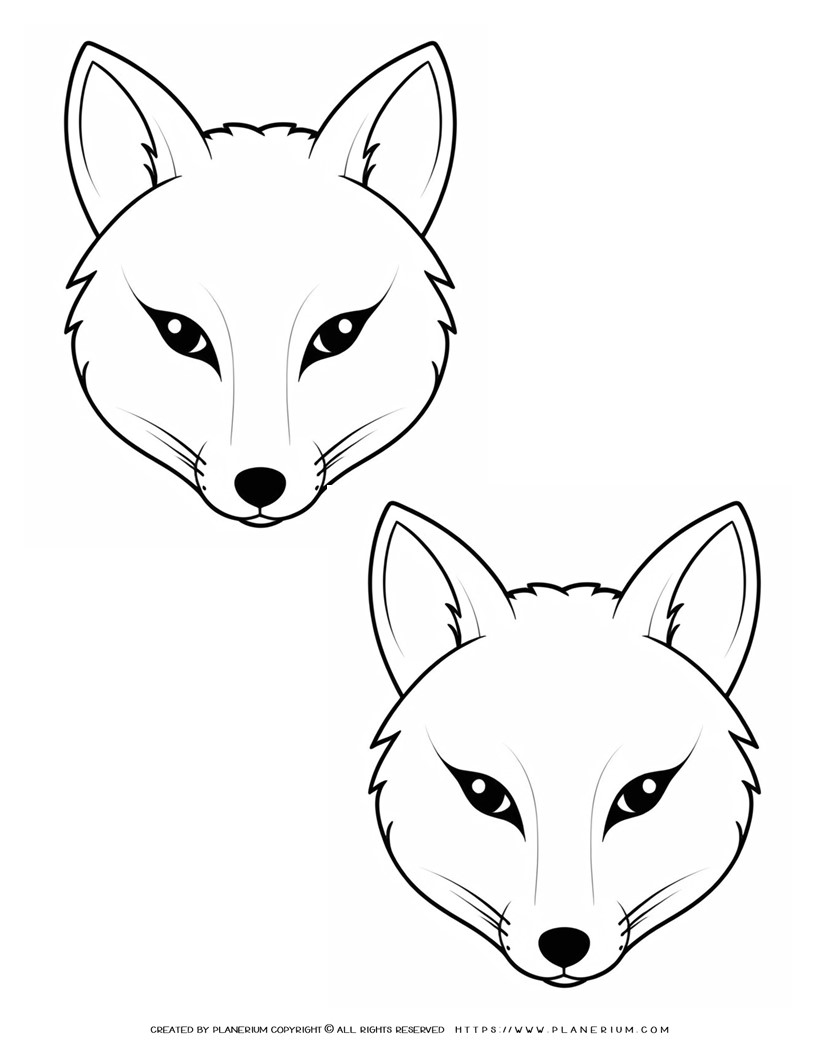 94-two-fox-head-outlines-illustration