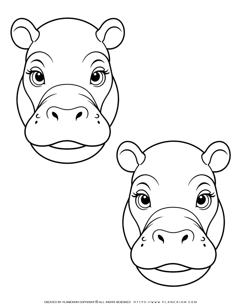 93-two-hippo-face-outlines-illustration-coloring-page