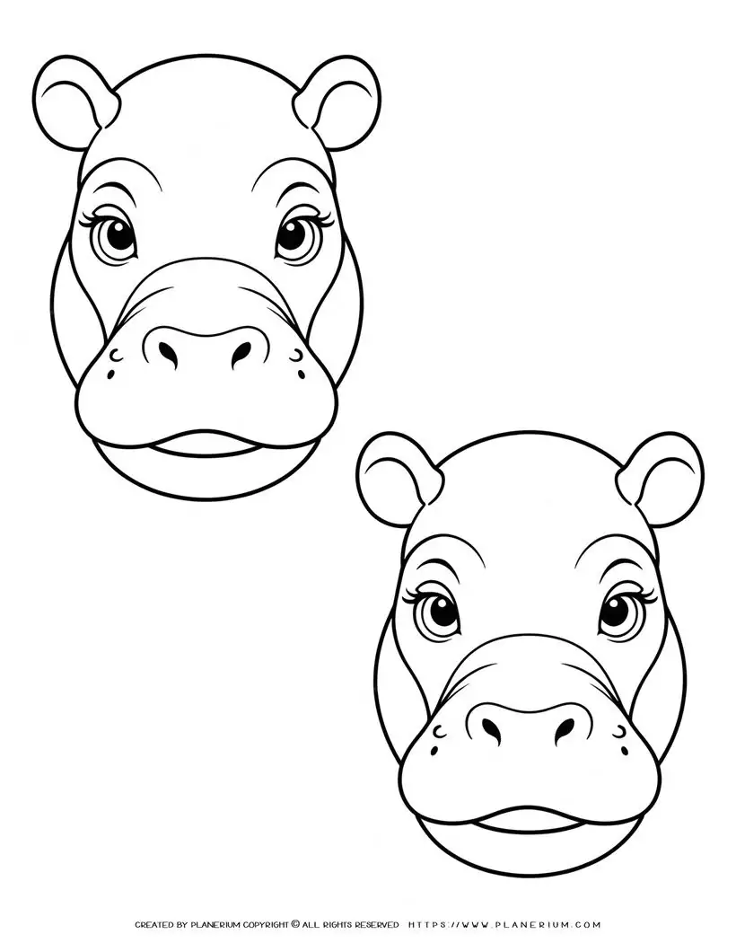 93-two-hippo-face-outlines-illustration-coloring-page