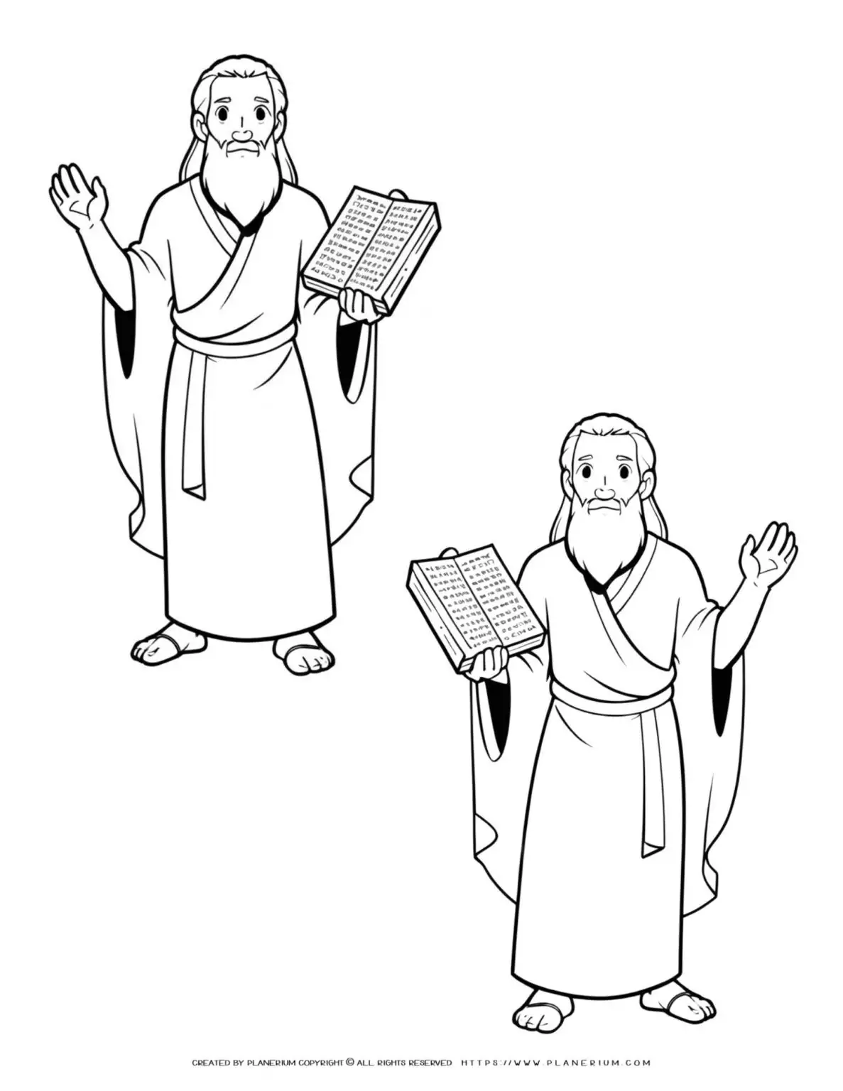 two-moses-with-the-ten-commandments-outlines-coloring-page