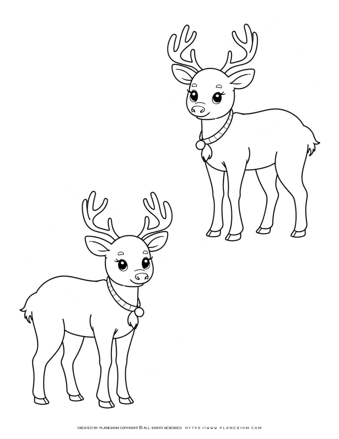 Reindeer Coloring Page - Fun and Festive Kids Activity - Instant Download