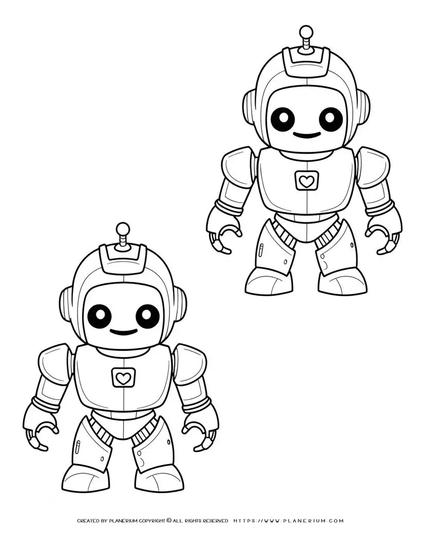 two-robot-outlines-coloring-page