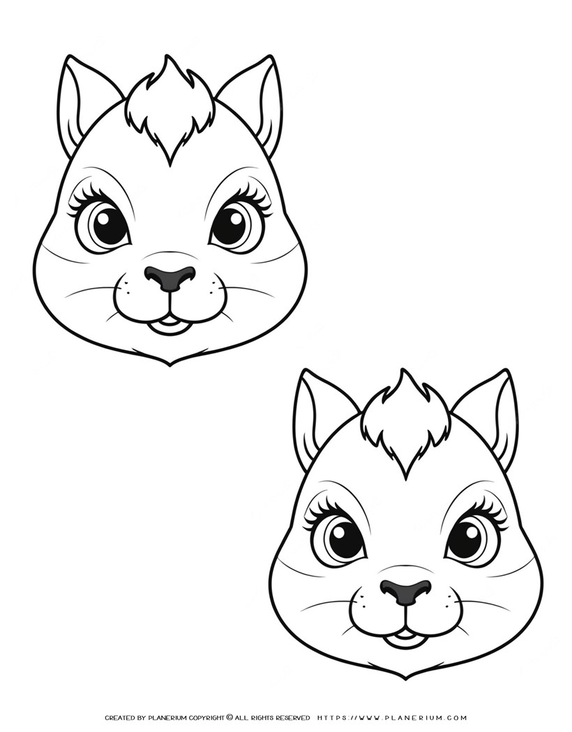 92-two-squirrel-face-outlines-illustration-coloring-page