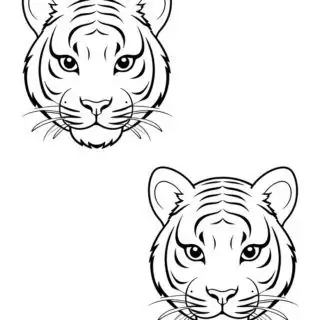 two-tiger-face-outlines-illustration