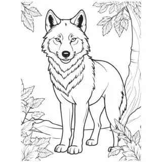 wolf-in-nature-coloring-page