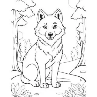 wolf-in-the-forest-coloring-page-for-kids