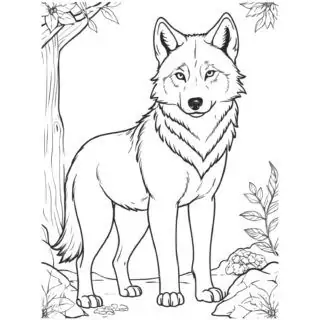 wolf-realistic-style-adult-coloring-page
