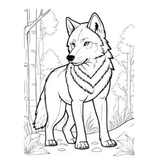 wolf-wild-animal-standing-in-nature-coloring-page